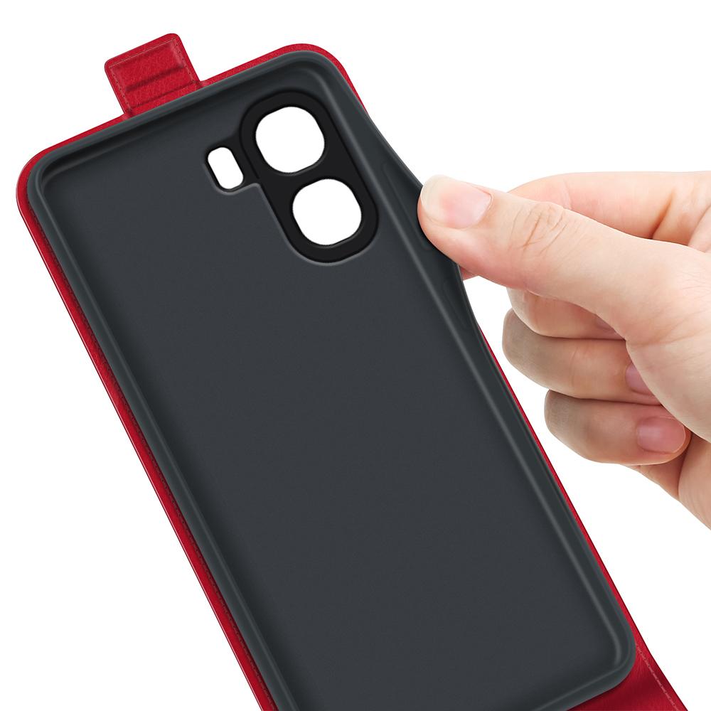 OPPO A6x 4G Texture Vertical Flip Leather Wallet Case with Card Slot, PU TPU Shockproof Protective Cover, Anti-Drop Magnetic Folio Phone Case