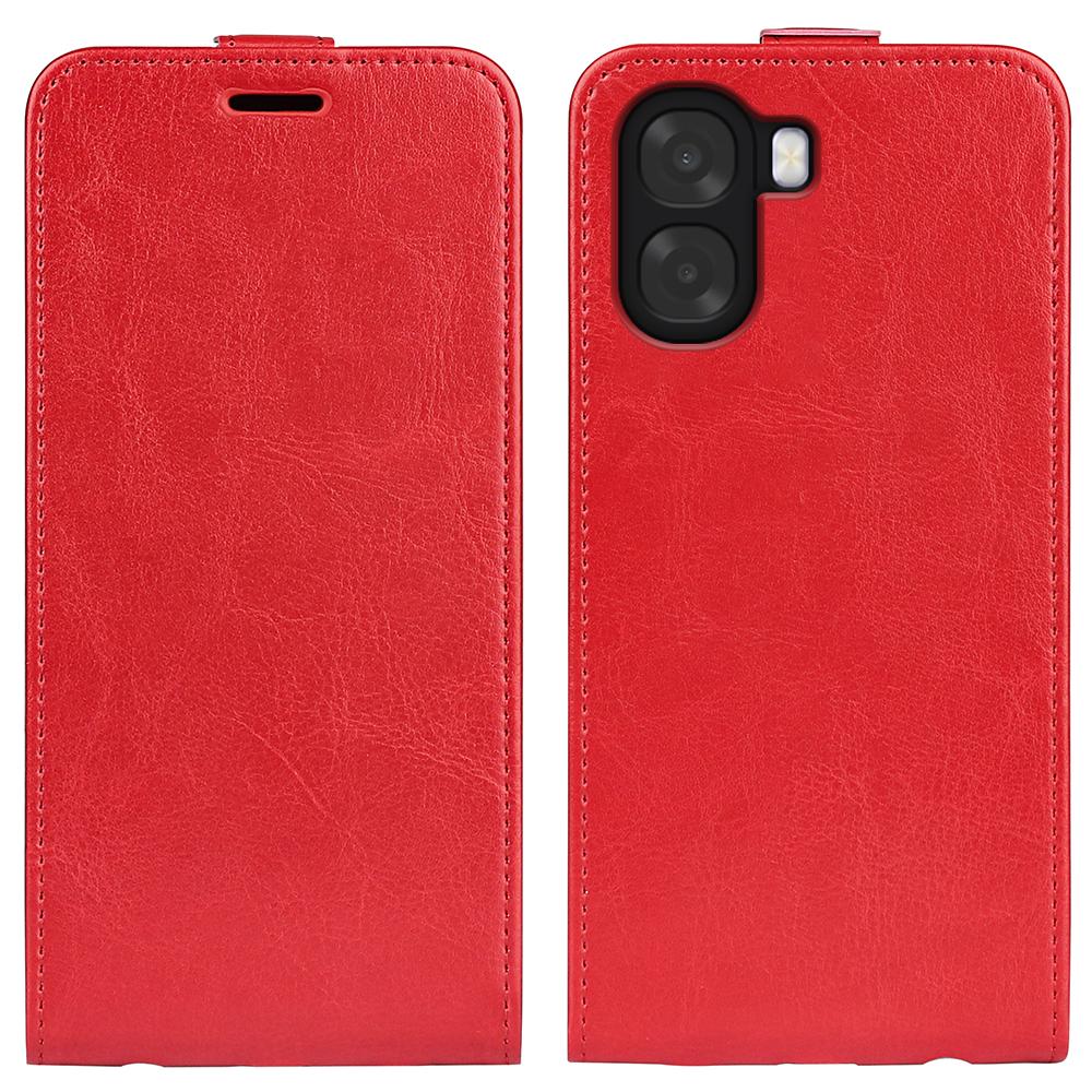 OPPO A6x 5G Texture Vertical Flip Leather Wallet Case with Card Slot, PU TPU Shockproof Protective Cover, Anti-Drop Magnetic Folio Phone Case