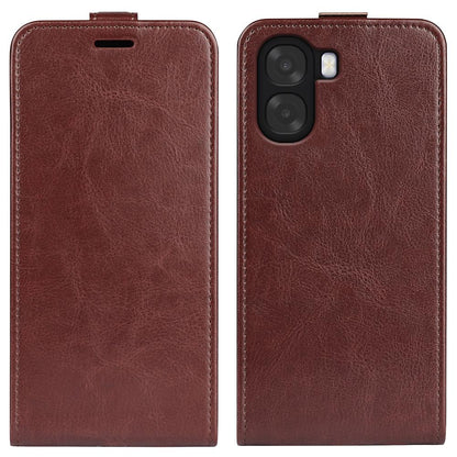 OPPO A6x 5G Texture Vertical Flip Leather Wallet Case with Card Slot, PU TPU Shockproof Protective Cover, Anti-Drop Magnetic Folio Phone Case