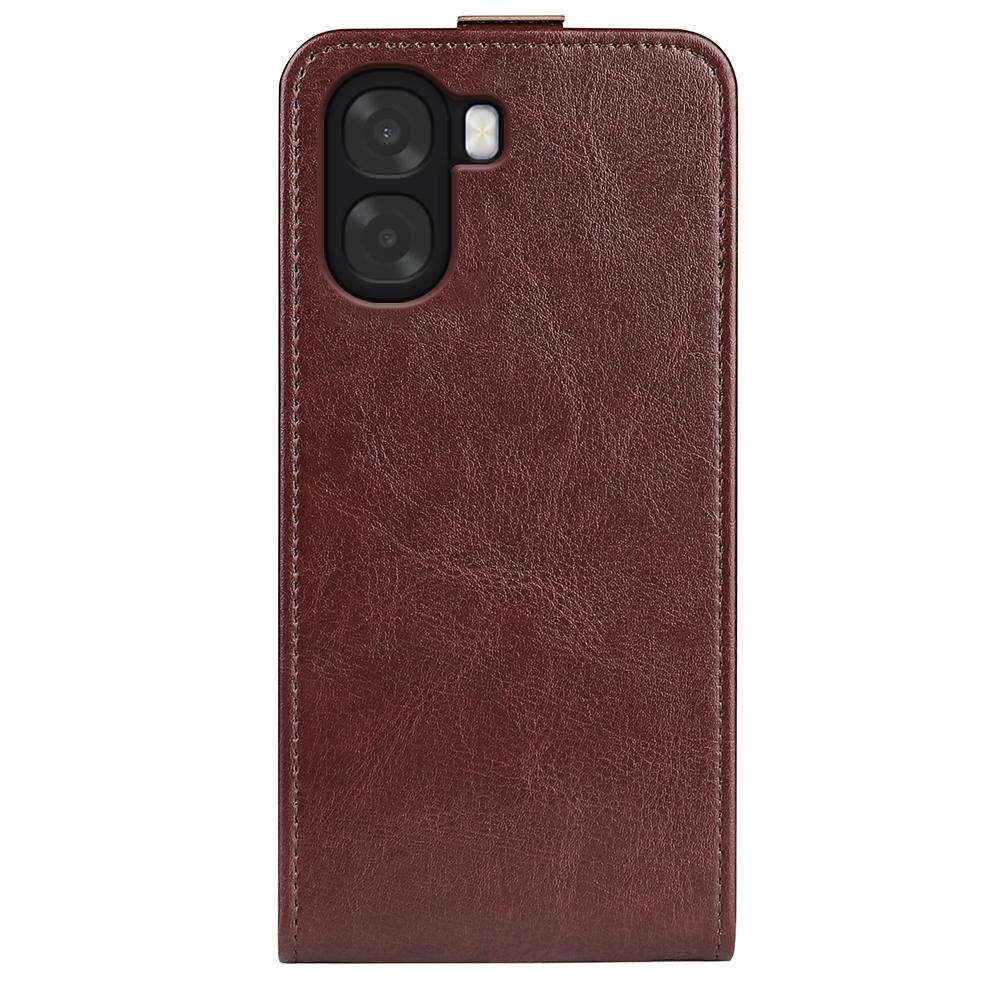 OPPO A6x 5G Texture Vertical Flip Leather Wallet Case with Card Slot, PU TPU Shockproof Protective Cover, Anti-Drop Magnetic Folio Phone Case