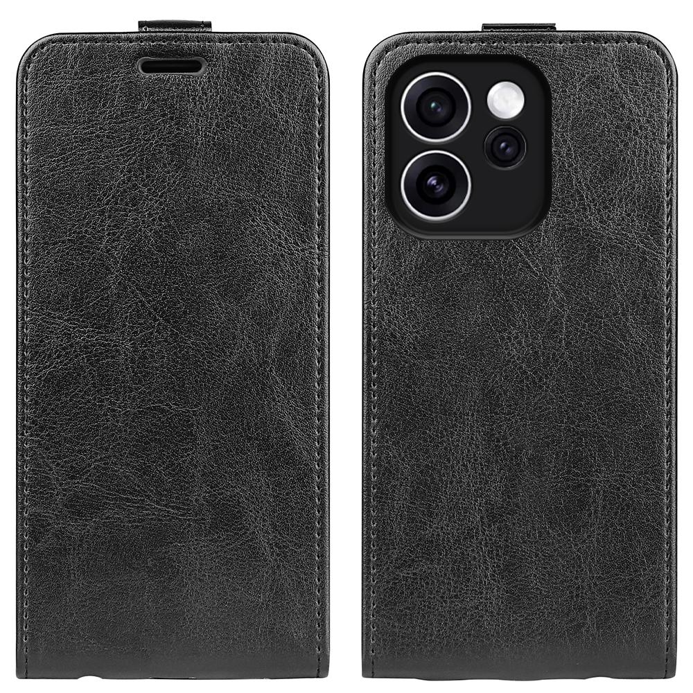 OPPO Reno15 F 5G Texture Vertical Flip Leather Wallet Case with Card Slot, PU TPU Shockproof Protective Cover, Anti-Drop Magnetic Folio Phone Case