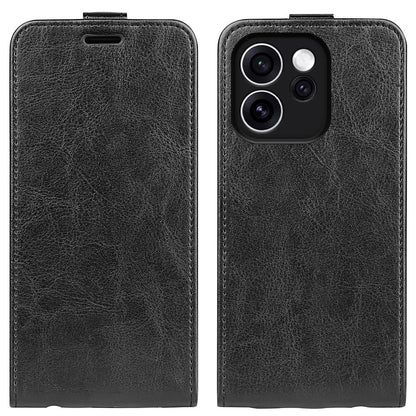 OPPO Reno15 F 5G Texture Vertical Flip Leather Wallet Case with Card Slot, PU TPU Shockproof Protective Cover, Anti-Drop Magnetic Folio Phone Case
