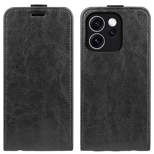 OPPO Reno15 F 5G Texture Vertical Flip Leather Wallet Case with Card Slot, PU TPU Shockproof Protective Cover, Anti-Drop Magnetic Folio Phone Case
