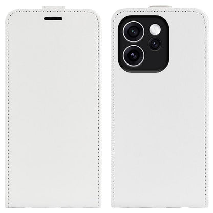 OPPO Reno15 F 5G Texture Vertical Flip Leather Wallet Case with Card Slot, PU TPU Shockproof Protective Cover, Anti-Drop Magnetic Folio Phone Case