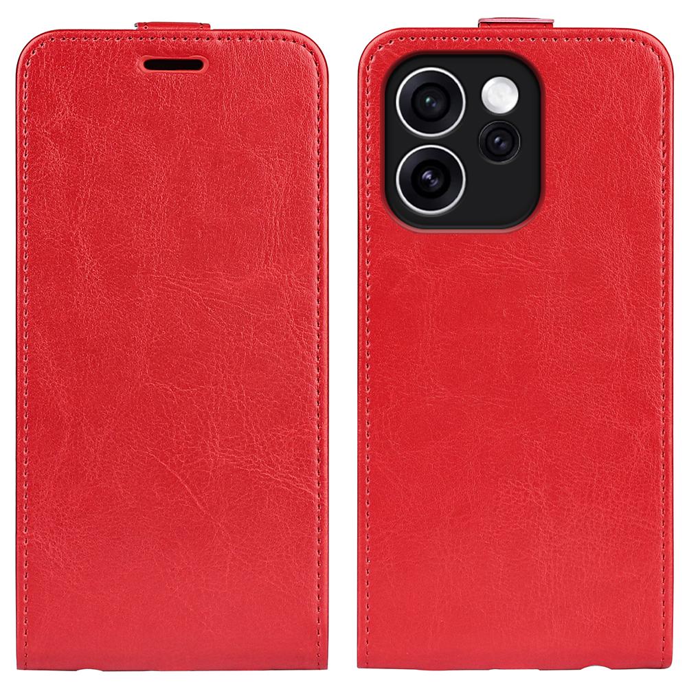 OPPO Reno15 F 5G Texture Vertical Flip Leather Wallet Case with Card Slot, PU TPU Shockproof Protective Cover, Anti-Drop Magnetic Folio Phone Case