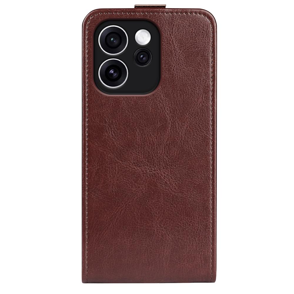 OPPO Reno15 F 5G Texture Vertical Flip Leather Wallet Case with Card Slot, PU TPU Shockproof Protective Cover, Anti-Drop Magnetic Folio Phone Case