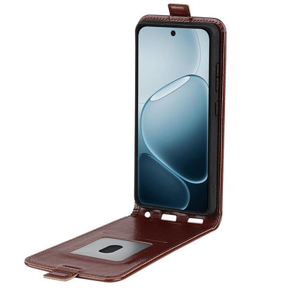 OPPO A6 Pro Texture Vertical Flip Leather Wallet Case with Card Slot, PU TPU Shockproof Protective Cover, Anti-Drop Magnetic Folio Phone Case