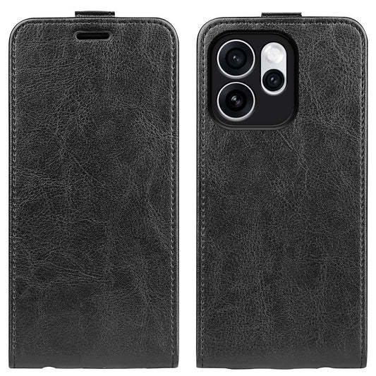 OPPO Reno15 Pro Texture Vertical Flip Leather Wallet Case with Card Slot, PU TPU Shockproof Protective Cover, Anti-Drop Magnetic Folio Phone Case