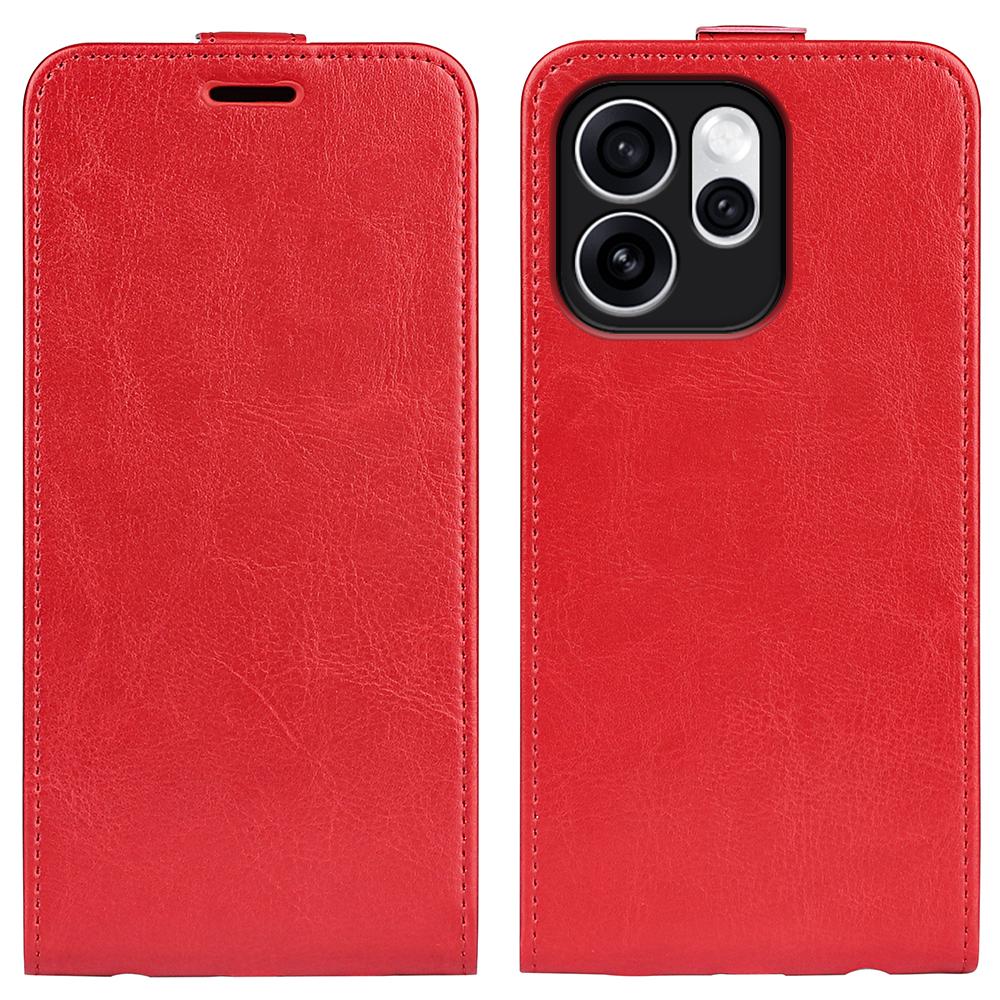 OPPO Reno15 Pro Texture Vertical Flip Leather Wallet Case with Card Slot, PU TPU Shockproof Protective Cover, Anti-Drop Magnetic Folio Phone Case