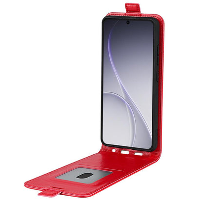 OPPO Reno15 Pro Texture Vertical Flip Leather Wallet Case with Card Slot, PU TPU Shockproof Protective Cover, Anti-Drop Magnetic Folio Phone Case