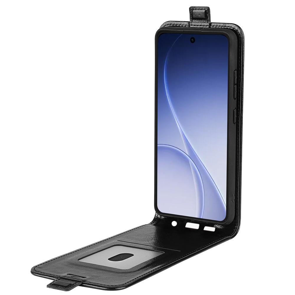 OPPO Reno15 5G Texture Vertical Flip Leather Wallet Case with Card Slot, PU TPU Shockproof Protective Cover, Anti-Drop Magnetic Folio Phone Case