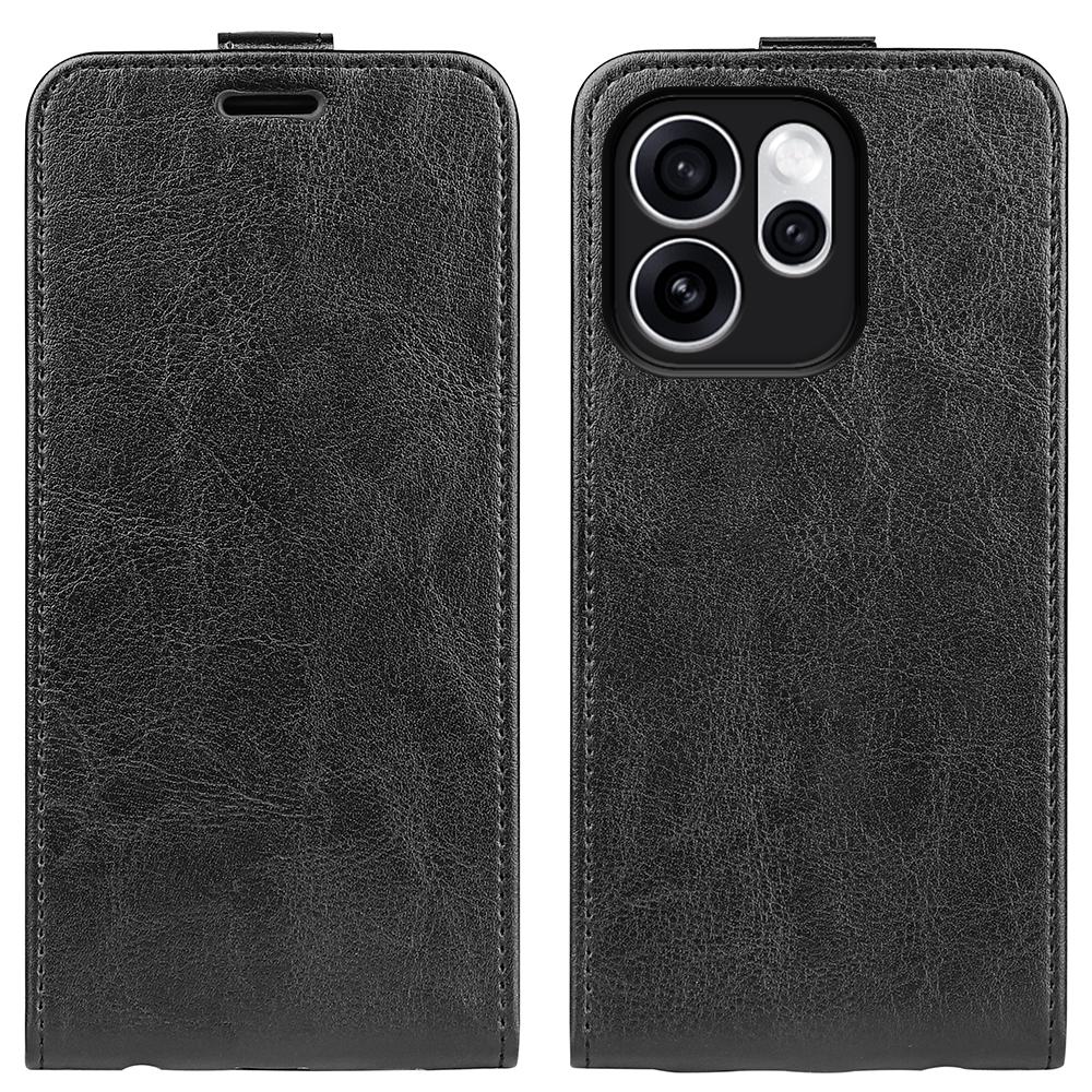 OPPO Reno15 Pro Max Texture Vertical Flip Leather Wallet Case with Card Slot, PU TPU Shockproof Protective Cover, Anti-Drop Magnetic Folio Phone Case