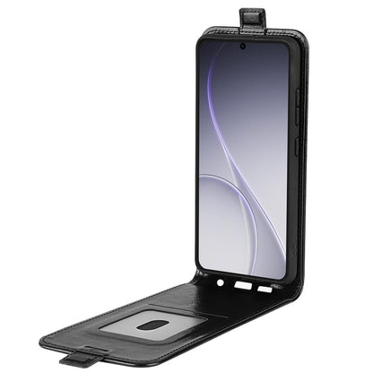OPPO Reno15 Pro Max Texture Vertical Flip Leather Wallet Case with Card Slot, PU TPU Shockproof Protective Cover, Anti-Drop Magnetic Folio Phone Case