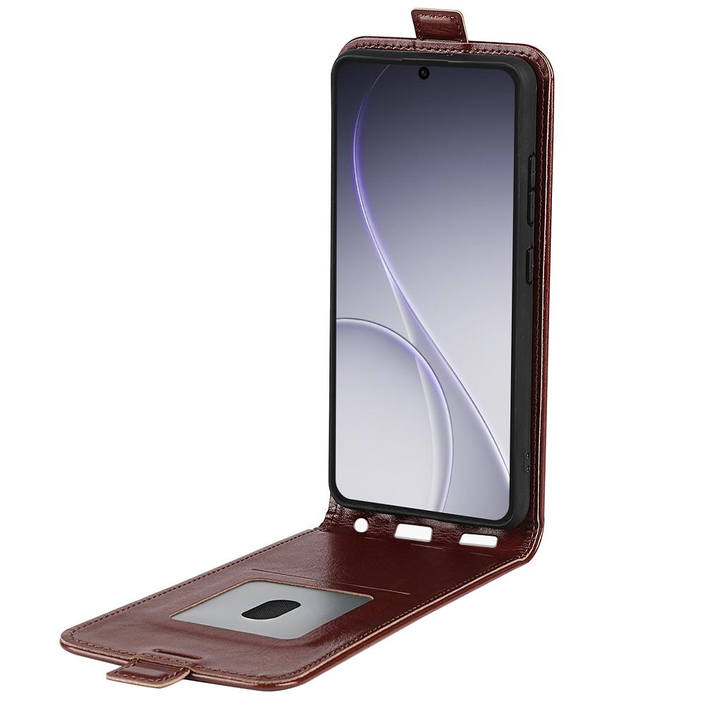 OPPO Reno15 Pro Max Texture Vertical Flip Leather Wallet Case with Card Slot, PU TPU Shockproof Protective Cover, Anti-Drop Magnetic Folio Phone Case