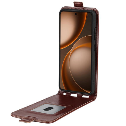 OPPO Find X9 Ultra Texture Vertical Flip Leather Wallet Case with Card Slot, PU TPU Shockproof Protective Cover, Anti-Drop Magnetic Folio Phone Case