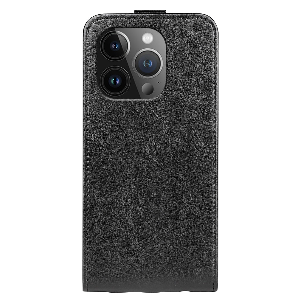 Apple iPhone 15 Pro Texture Vertical Flip Leather Wallet Case with Card Slot, PU TPU Shockproof Protective Cover, Anti-Drop Magnetic Folio Phone Case