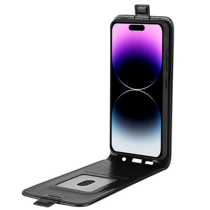 Apple iPhone 15 Pro Texture Vertical Flip Leather Wallet Case with Card Slot, PU TPU Shockproof Protective Cover, Anti-Drop Magnetic Folio Phone Case