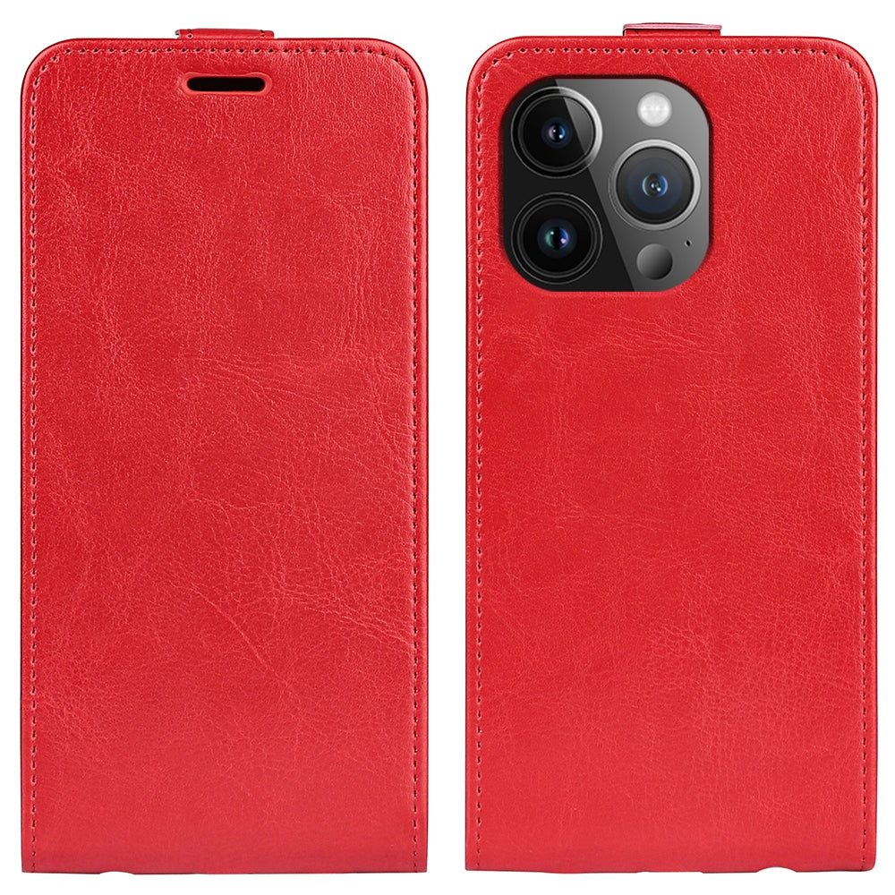 Apple iPhone 15 Pro Texture Vertical Flip Leather Wallet Case with Card Slot, PU TPU Shockproof Protective Cover, Anti-Drop Magnetic Folio Phone Case