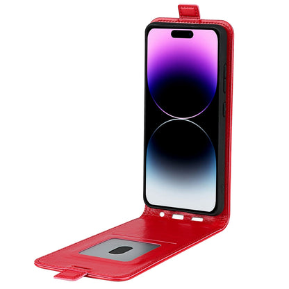 Apple iPhone 15 Pro Texture Vertical Flip Leather Wallet Case with Card Slot, PU TPU Shockproof Protective Cover, Anti-Drop Magnetic Folio Phone Case