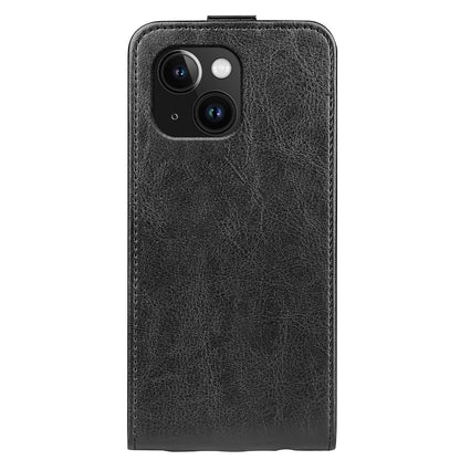 Apple iPhone 15 Plus Texture Vertical Flip Leather Wallet Case with Card Slot, PU TPU Shockproof Protective Cover, Anti-Drop Magnetic Folio Phone Case