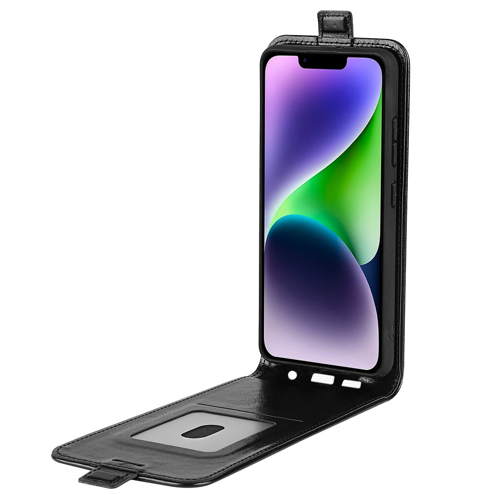Apple iPhone 15 Plus Texture Vertical Flip Leather Wallet Case with Card Slot, PU TPU Shockproof Protective Cover, Anti-Drop Magnetic Folio Phone Case