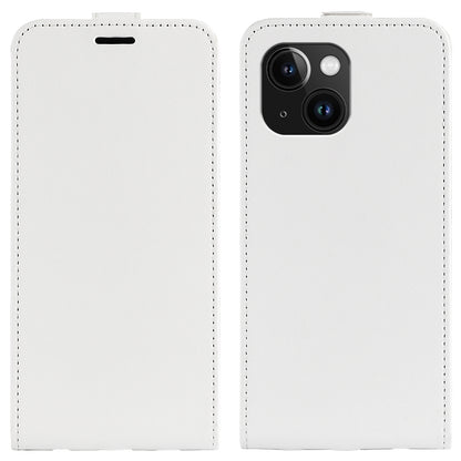 Apple iPhone 15 Plus Texture Vertical Flip Leather Wallet Case with Card Slot, PU TPU Shockproof Protective Cover, Anti-Drop Magnetic Folio Phone Case