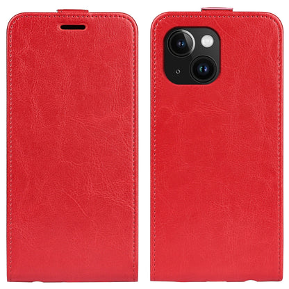Apple iPhone 15 Plus Texture Vertical Flip Leather Wallet Case with Card Slot, PU TPU Shockproof Protective Cover, Anti-Drop Magnetic Folio Phone Case