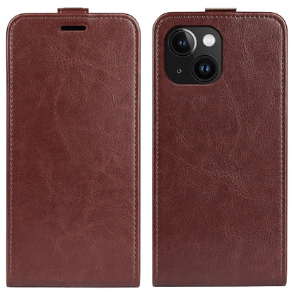 Apple iPhone 15 Plus Texture Vertical Flip Leather Wallet Case with Card Slot, PU TPU Shockproof Protective Cover, Anti-Drop Magnetic Folio Phone Case