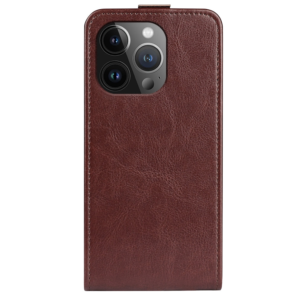 Apple iPhone 15 Pro Max Texture Vertical Flip Leather Wallet Case with Card Slot, PU TPU Shockproof Protective Cover, Anti-Drop Magnetic Folio Phone Case