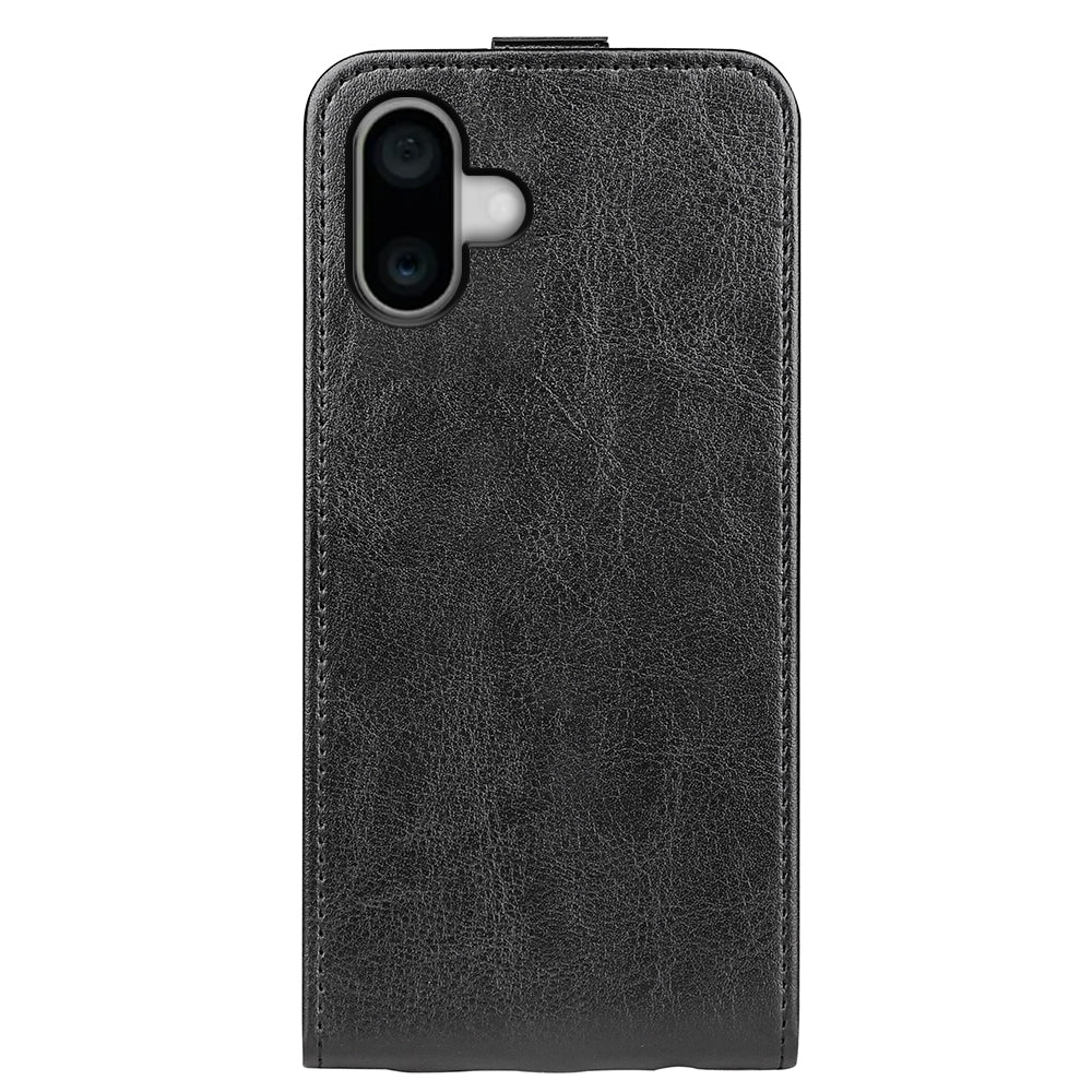 Apple iPhone 16 Texture Vertical Flip Leather Wallet Case with Card Slot, PU TPU Shockproof Protective Cover, Anti-Drop Magnetic Folio Phone Case