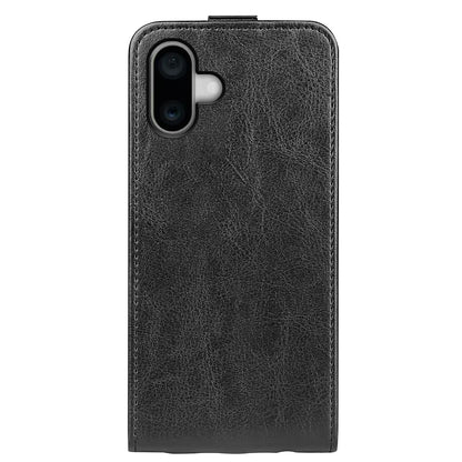 Apple iPhone 16 Texture Vertical Flip Leather Wallet Case with Card Slot, PU TPU Shockproof Protective Cover, Anti-Drop Magnetic Folio Phone Case