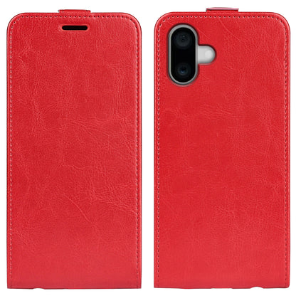 Apple iPhone 16 Texture Vertical Flip Leather Wallet Case with Card Slot, PU TPU Shockproof Protective Cover, Anti-Drop Magnetic Folio Phone Case