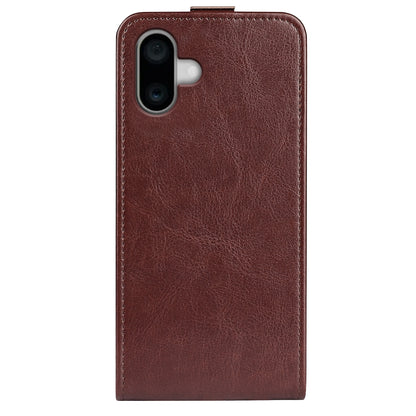 Apple iPhone 16 Texture Vertical Flip Leather Wallet Case with Card Slot, PU TPU Shockproof Protective Cover, Anti-Drop Magnetic Folio Phone Case