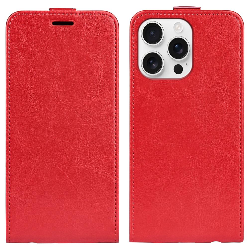 Apple iPhone 16 Pro Texture Vertical Flip Leather Wallet Case with Card Slot, PU TPU Shockproof Protective Cover, Anti-Drop Magnetic Folio Phone Case