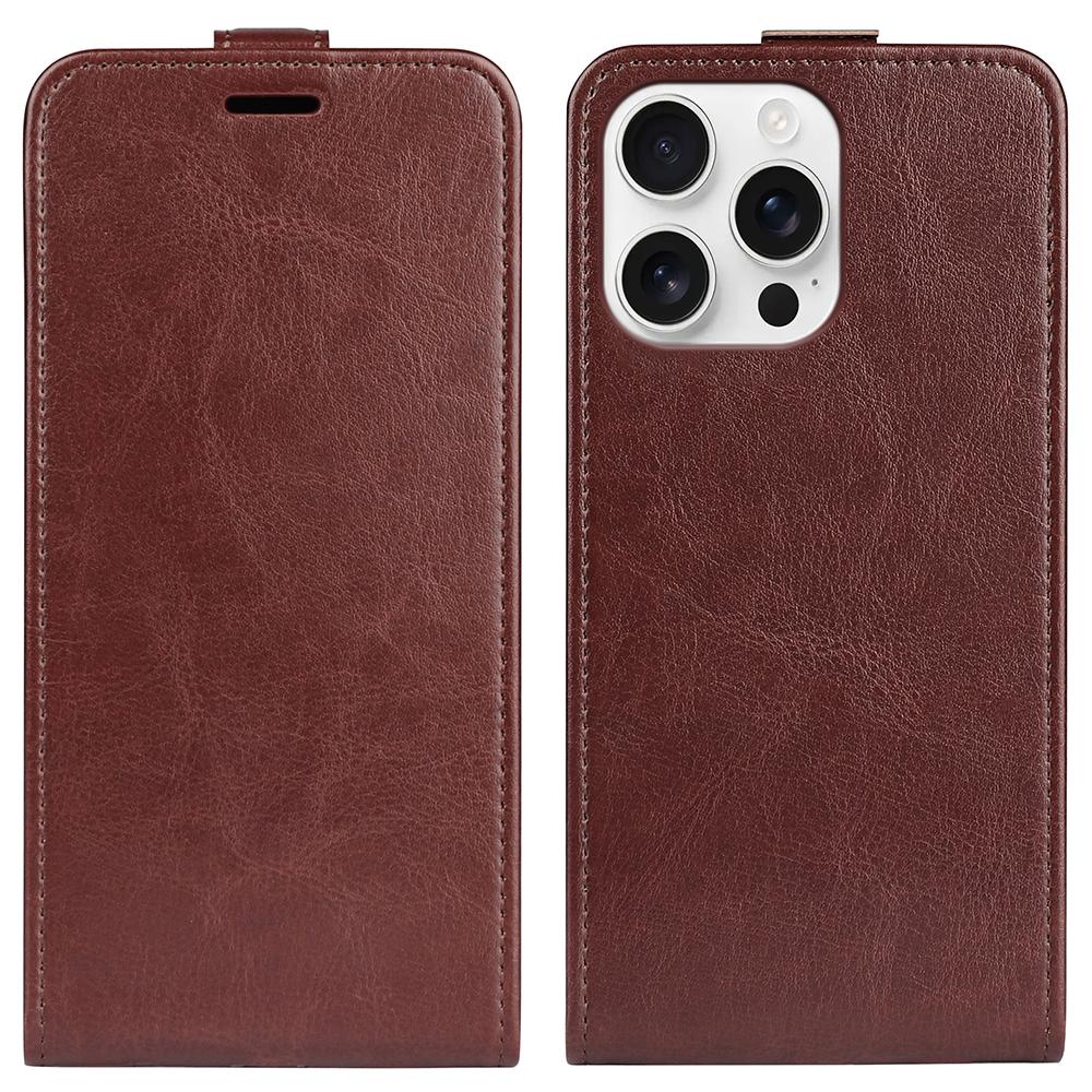 Apple iPhone 16 Pro Texture Vertical Flip Leather Wallet Case with Card Slot, PU TPU Shockproof Protective Cover, Anti-Drop Magnetic Folio Phone Case