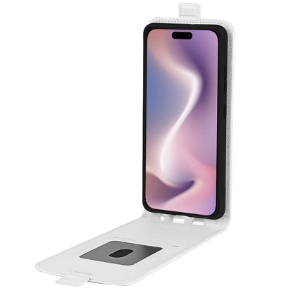 Apple iPhone 16 Plus Texture Vertical Flip Leather Wallet Case with Card Slot, PU TPU Shockproof Protective Cover, Anti-Drop Magnetic Folio Phone Case
