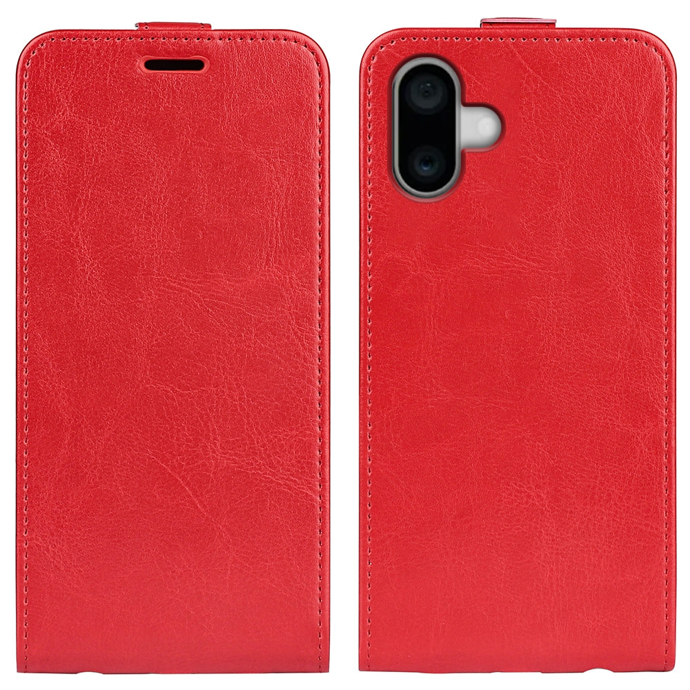 Apple iPhone 16 Plus Texture Vertical Flip Leather Wallet Case with Card Slot, PU TPU Shockproof Protective Cover, Anti-Drop Magnetic Folio Phone Case