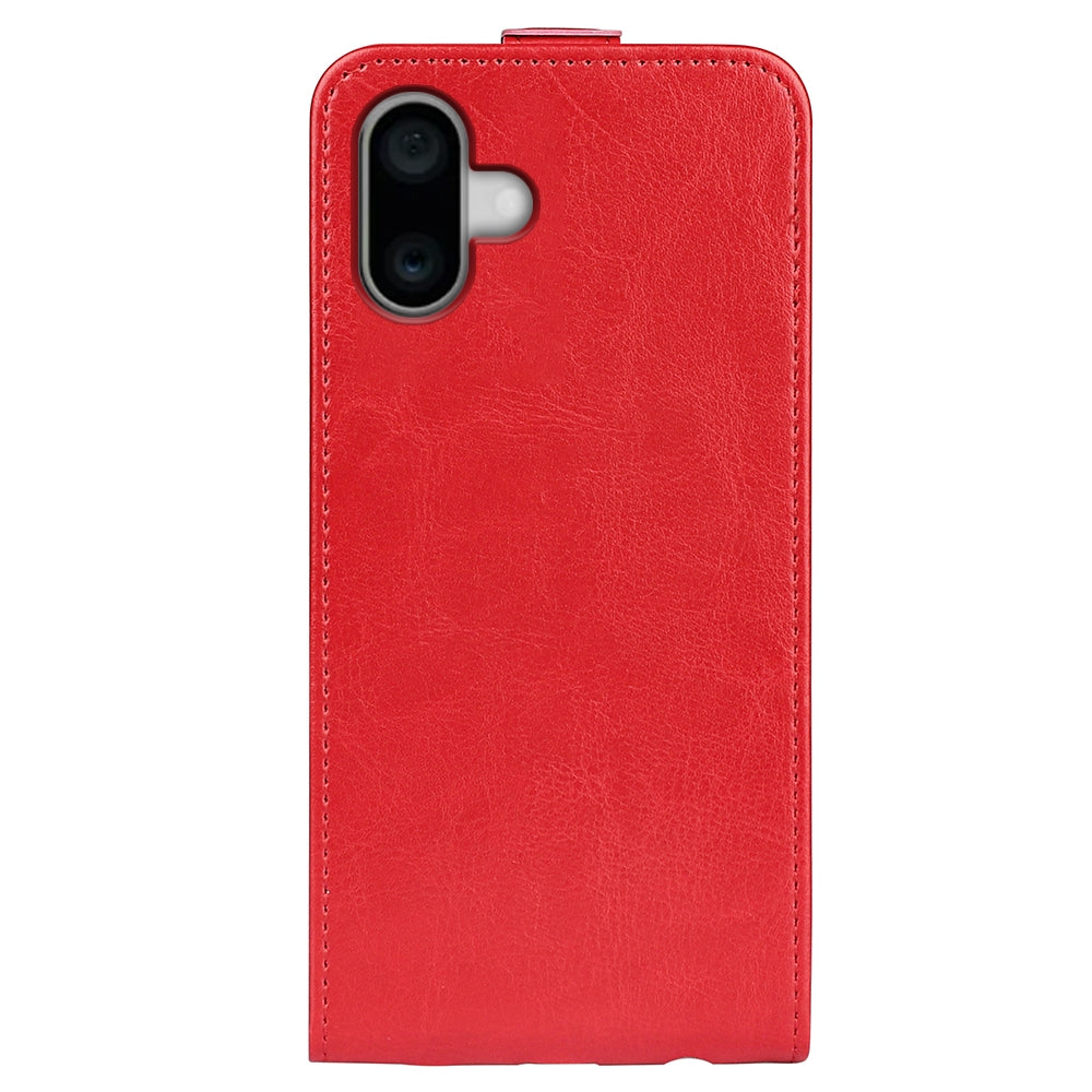 Apple iPhone 16 Plus Texture Vertical Flip Leather Wallet Case with Card Slot, PU TPU Shockproof Protective Cover, Anti-Drop Magnetic Folio Phone Case