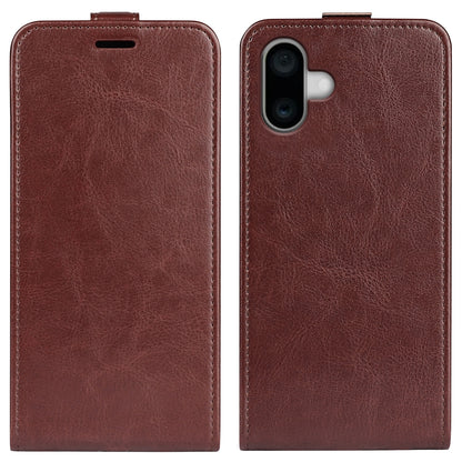 Apple iPhone 16 Plus Texture Vertical Flip Leather Wallet Case with Card Slot, PU TPU Shockproof Protective Cover, Anti-Drop Magnetic Folio Phone Case