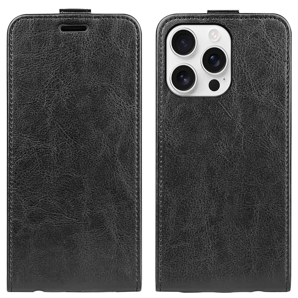 Apple iPhone 16 Pro Max Texture Vertical Flip Leather Wallet Case with Card Slot, PU TPU Shockproof Protective Cover, Anti-Drop Magnetic Folio Phone Case