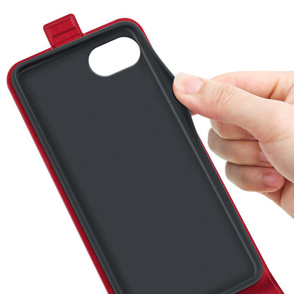 Apple iPhone 16e Texture Vertical Flip Leather Wallet Case with Card Slot, PU TPU Shockproof Protective Cover, Anti-Drop Magnetic Folio Phone Case