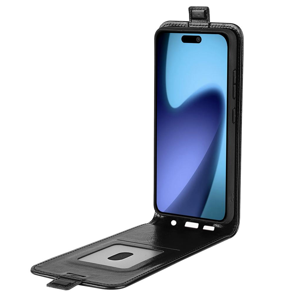 Apple iPhone 17 Texture Vertical Flip Leather Wallet Case with Card Slot, PU TPU Shockproof Protective Cover, Anti-Drop Magnetic Folio Phone Case