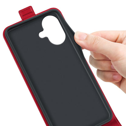 Apple iPhone 17 Texture Vertical Flip Leather Wallet Case with Card Slot, PU TPU Shockproof Protective Cover, Anti-Drop Magnetic Folio Phone Case