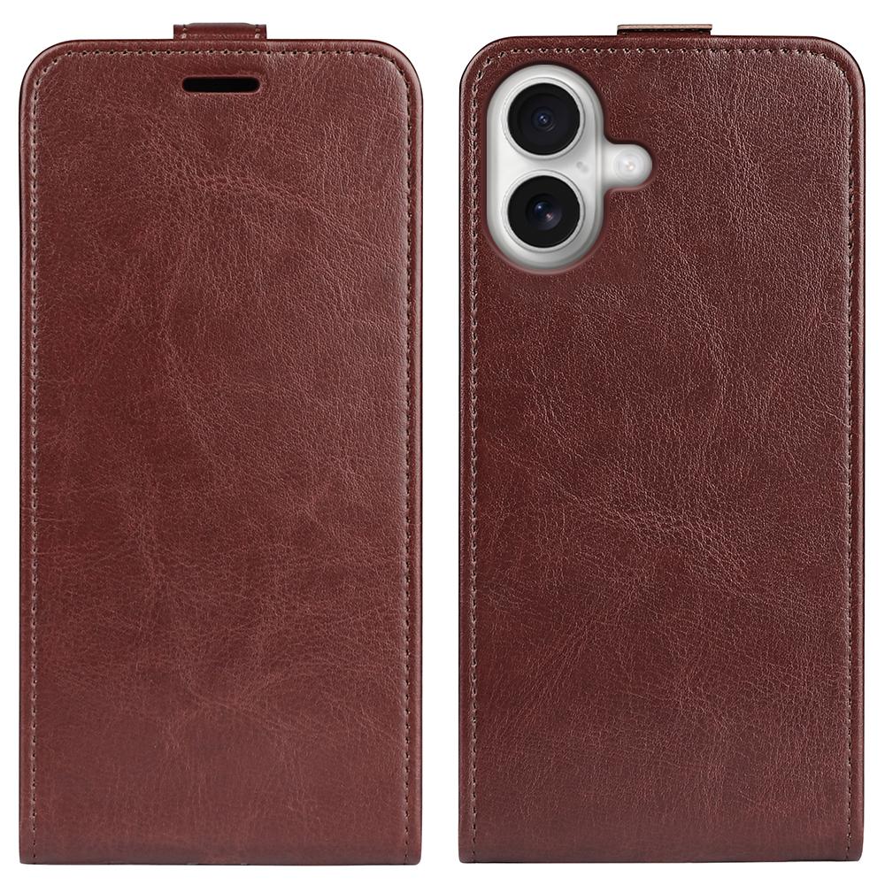 Apple iPhone 17 Texture Vertical Flip Leather Wallet Case with Card Slot, PU TPU Shockproof Protective Cover, Anti-Drop Magnetic Folio Phone Case