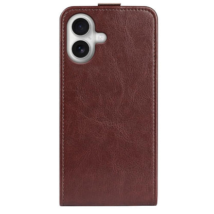 Apple iPhone 17 Texture Vertical Flip Leather Wallet Case with Card Slot, PU TPU Shockproof Protective Cover, Anti-Drop Magnetic Folio Phone Case