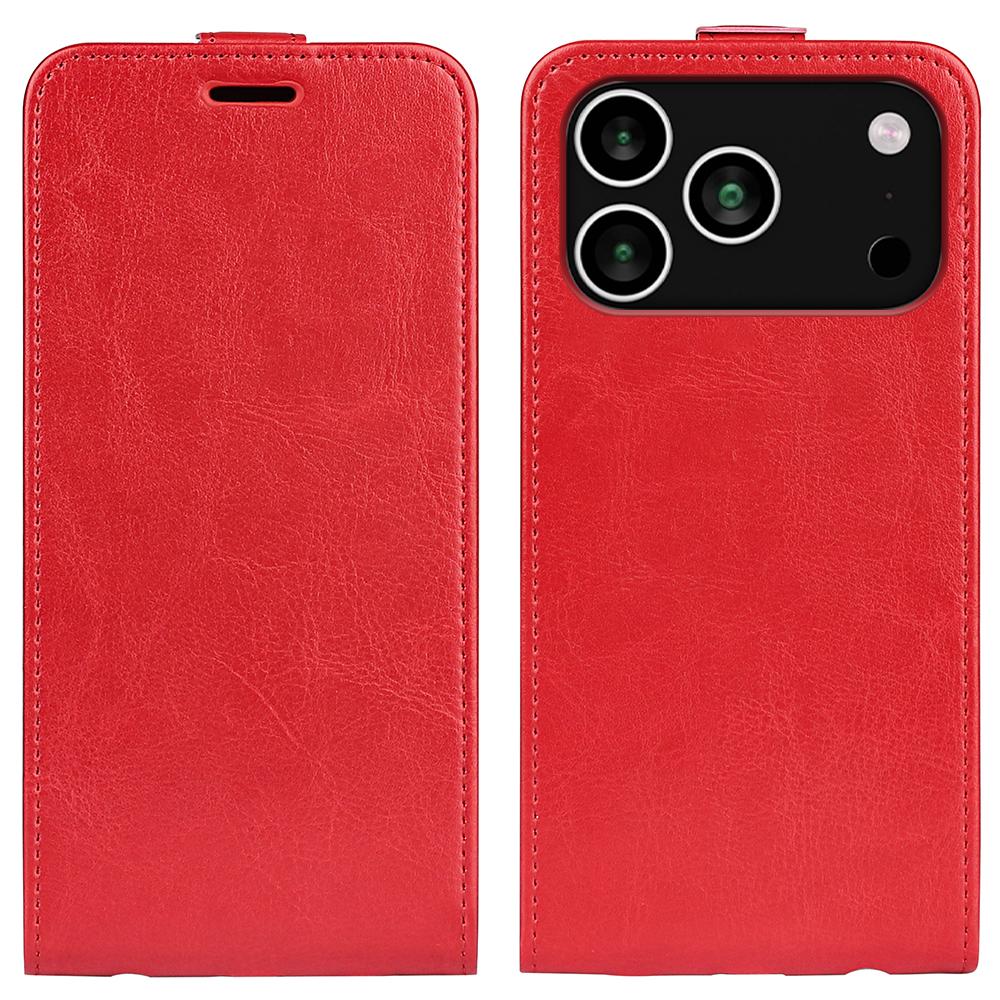 Apple iPhone 17 Pro Texture Vertical Flip Leather Wallet Case with Card Slot, PU TPU Shockproof Protective Cover, Anti-Drop Magnetic Folio Phone Case