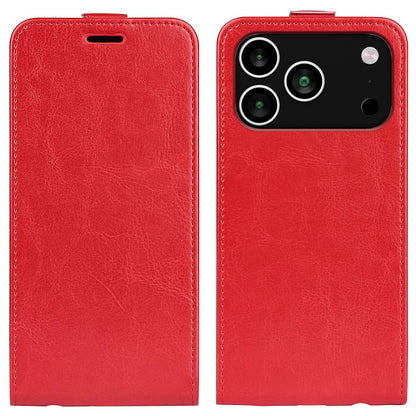 Apple iPhone 17 Pro Texture Vertical Flip Leather Wallet Case with Card Slot, PU TPU Shockproof Protective Cover, Anti-Drop Magnetic Folio Phone Case