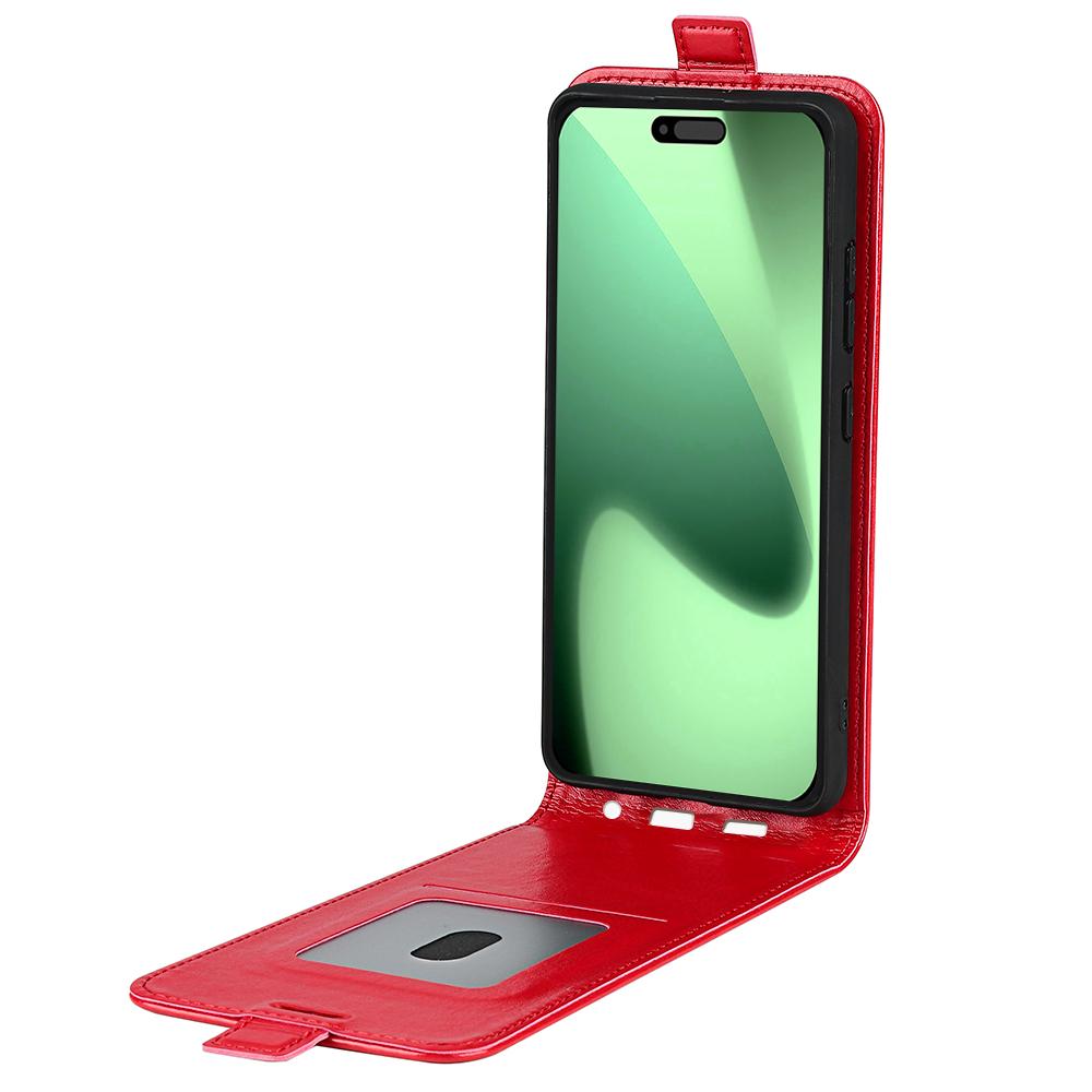 Apple iPhone 17 Pro Texture Vertical Flip Leather Wallet Case with Card Slot, PU TPU Shockproof Protective Cover, Anti-Drop Magnetic Folio Phone Case