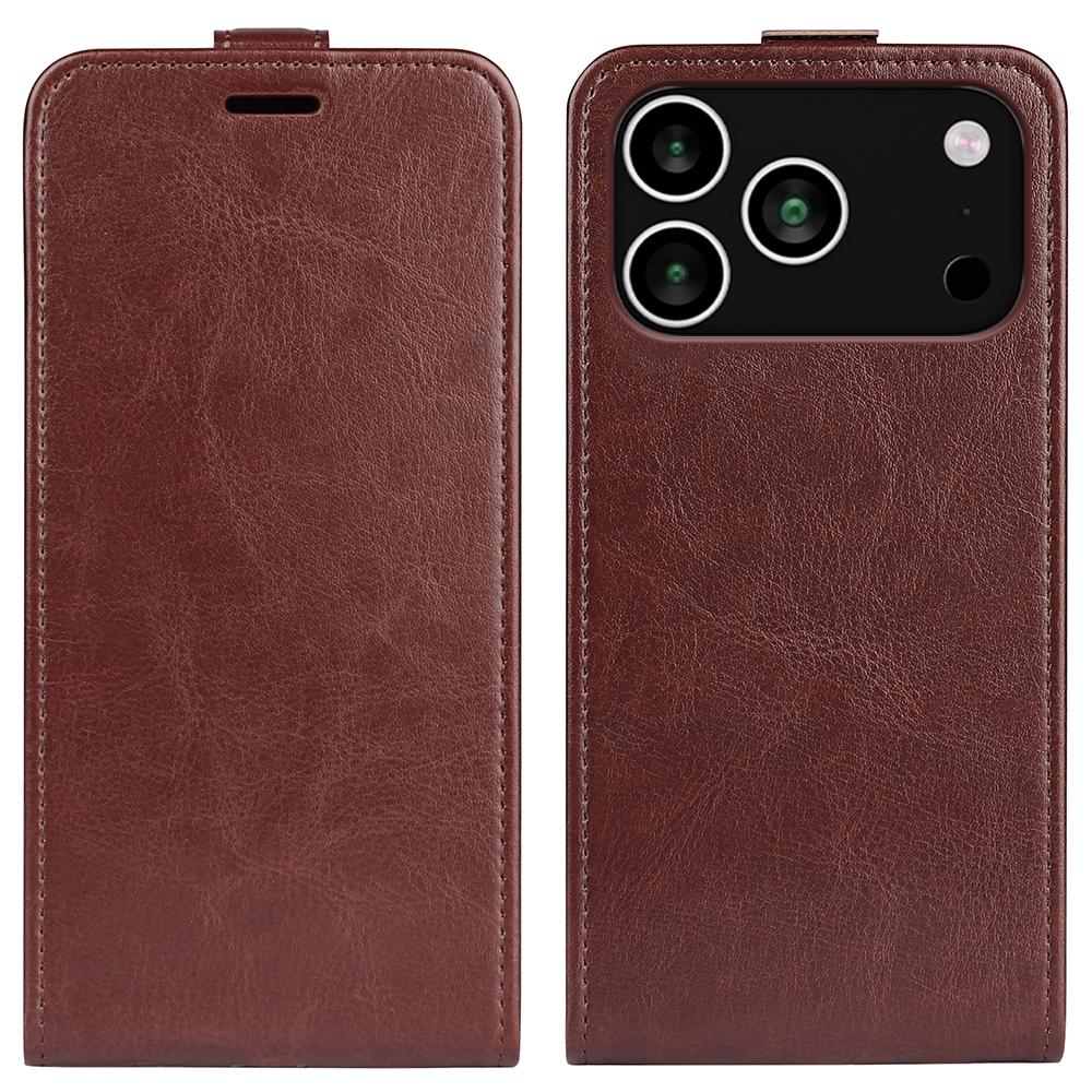 Apple iPhone 17 Pro Texture Vertical Flip Leather Wallet Case with Card Slot, PU TPU Shockproof Protective Cover, Anti-Drop Magnetic Folio Phone Case