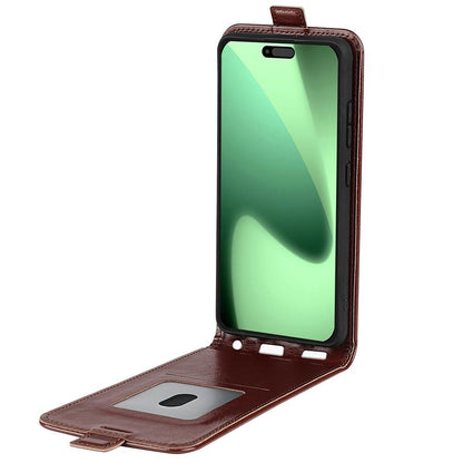 Apple iPhone 17 Pro Texture Vertical Flip Leather Wallet Case with Card Slot, PU TPU Shockproof Protective Cover, Anti-Drop Magnetic Folio Phone Case